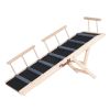 Dog Ramp, Folding Pet Ramp for Bed, Adjustable Dog Ramp for Small, Large, Old Dogs & Cats, Wooden Pet Ramp with 47.2" Long Ramp