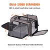 Cat Carrier with Wheels, Airline Approved Rolling Pet Carrier with Telescopic Handle and Shoulder Strap, Dog Carrier with Wheels for Pets under 25 lbs