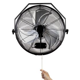 Wall Mount Fan, 2 PCS 18 inch Manual 360-Degree Tilt Adjustment, 3-speed High Velocity Max. 4000 CFM Industrial Wall Fan for Indoor, Commercial