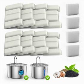 8Pcs Stainless Steel Pet Water Fountain Filters | Pet Water Fountain Filters 8-Pack Replacement Filters with 4 Sponge Filters for Stainless Steel
