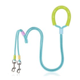 One To Two Anti-escape P-chain Dog Leash for Outdoor (Color: Green, Type: Dogs Leash)