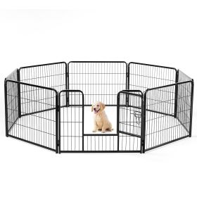 Dog Playpen Indoor Fence Height Metal Exercise Pen with Door Small Puppy/Medium/Large Dogs Animal Pet for Outdoor, Garden, Yard (Pack Size: 1 Pack)